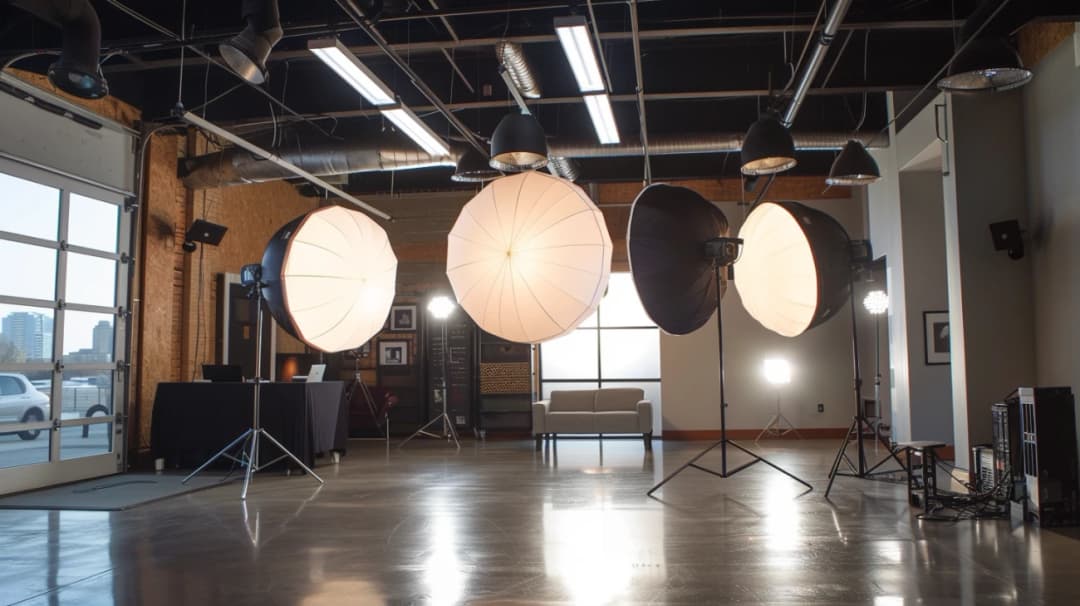 Okrągłe lampy LED - kreatywne oświetlenie studia i planu